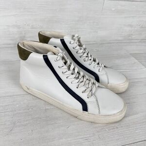 Madewell Sidewalk High Top Leather Sneakers Women 9.5 Men 8 M White Tennis Shoes